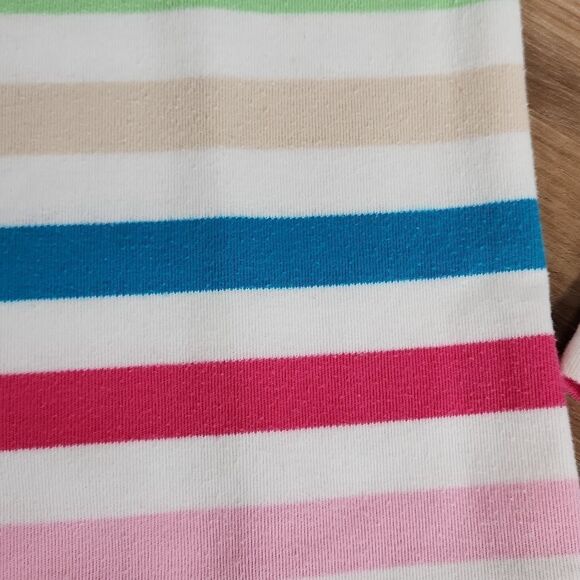 🔺️Mountain Lake White & Multicolored Stripe Button Cardigan Medium - Picture 7 of 10